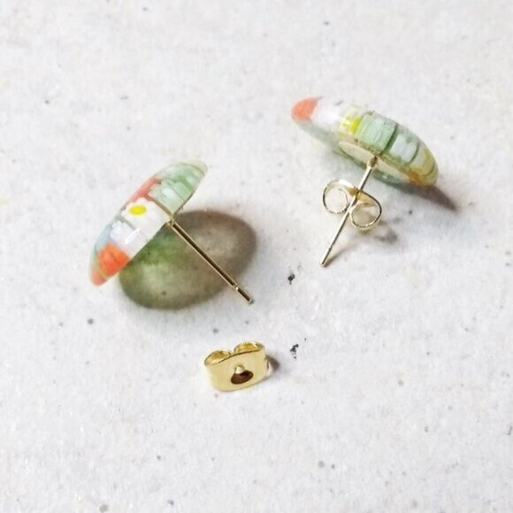 🍂🍁🍃 3/$25!!!  Unique Millefiori Glass Studs #3! Whimsical Post Earrings! - Picture 4 of 7
